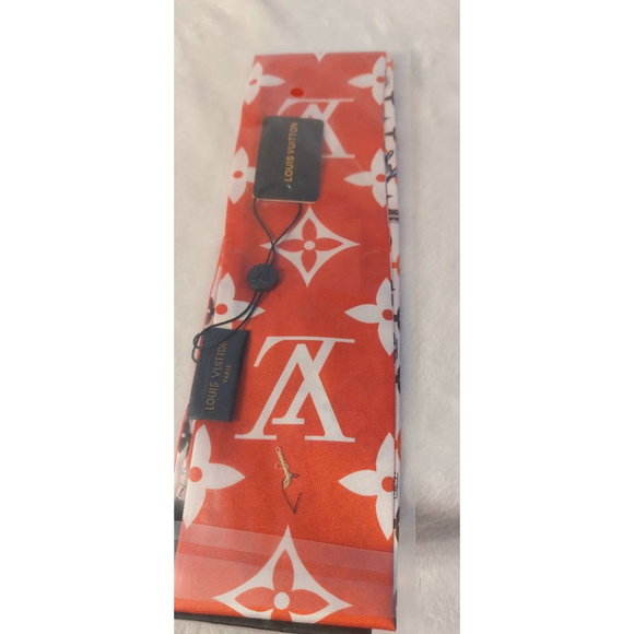 Red and White Reservible Scarf 44x3 inches - Picture 3 of 6